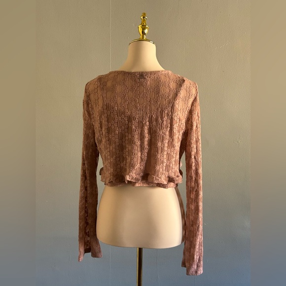 LA Hearts Trim Tie Front Cami & Cardigan Two-Piece Set | Size: L | Pink - Picture 5 of 6